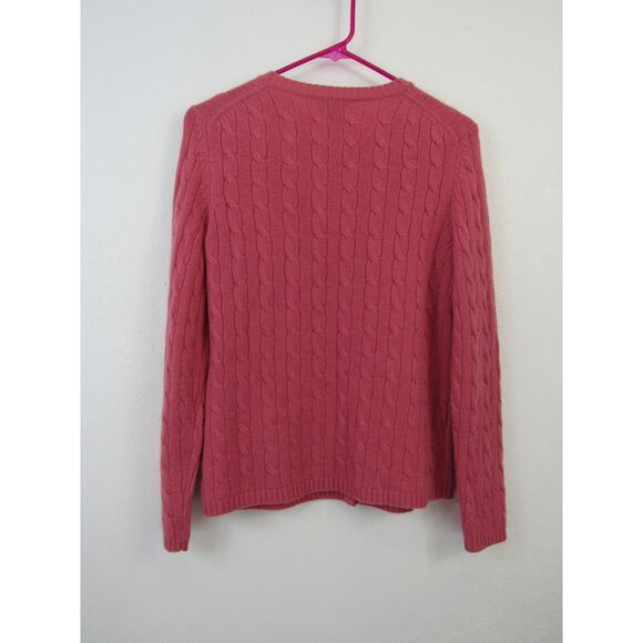 Lord & Taylor Cashmere Pink Cable Knit Button Front Cardigan *Flawed* - Picture 4 of 5